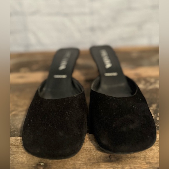 Prada Black Suede Mules - Picture 2 of 8